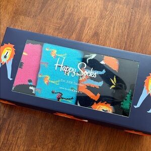 Happy Socks Men's Vibrant Animal Print Sock Set